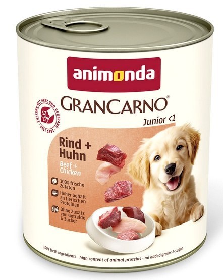Animonda GranCarno Original Junior Rind Huhn Wołowina + Kurczak puszka 800g
