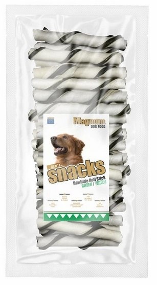 Magnum Rawhide Patyczki Rollstick 12,5cm/40szt zielone [16401]