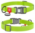 Collar Waterproof Obroża wodoodporna z QR-paszportem, plastikowy fastex, L 25mm/33-49cm jasnozielona