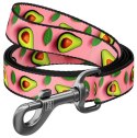 Collar WauDog Nylon Smycz nylonowa S 15mm/200cm, wzór AWOKADO NA RÓŻU
