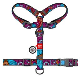 Collar WauDog Nylon Szelki nylonowe anatomiczne w kształcie litery H, z QR-paszportem, plastikowy fastex, wzór LATO, rozmiar L 2
