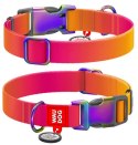 Collar WauDog Recycled Obroża nylonowa z QR-paszportem, gradient S 15mm x 25-35cm pomarańczowy