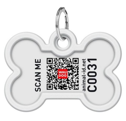 Collar WauDog Smart ID Zawieszka z QR-paszportem kość 4x3cm geometria
