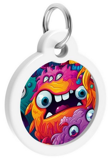 Collar WauDog Smart ID Zawieszka z QR-paszportem okrągła 3cm zębate potwory