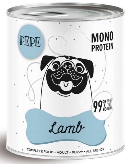 Paka Zwierzaka PEPE Lamb (jagnięcina) puszka 800g
