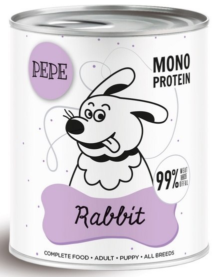 Paka Zwierzaka PEPE Rabbit (królik) puszka 800g