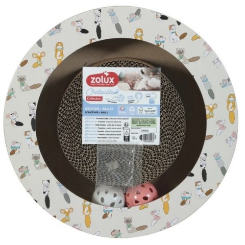 Zolux Chatouille Drapka tekturowa okrągła z piłkami i kocimiętką