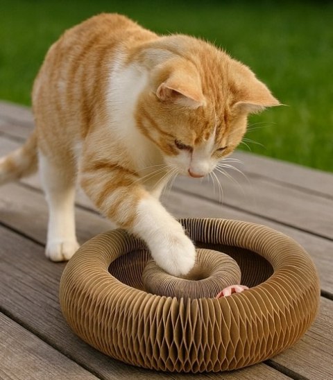 Zolux Chatouille Drapka tekturowa składana z piłką i kocimiętką