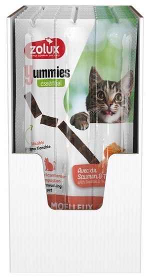 Zolux Yummies Miękki przysmak dla kota - Pałeczki Łosoś & Pstrąg 3x5g