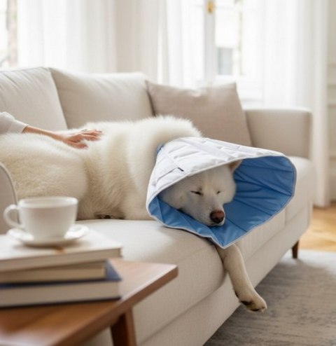 Grande Finale Kołnierz pozabiegowy z tkaniny rozmiar 0 niebieski [WET/KT/0(XS)]