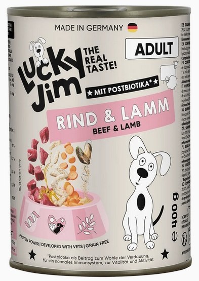 Lucky Jim Classic Adult Wołowina i jagnięcina puszka 400g