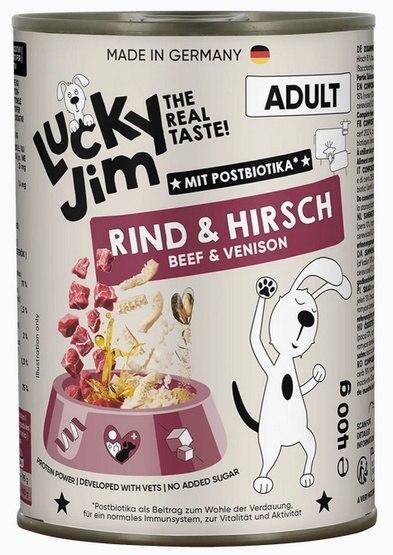 Lucky Jim Classic Adult Wołowina i jeleń puszka 400g