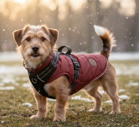 Zolux Kurtka puchowa z szelkami dla psa R.35 ceglasta