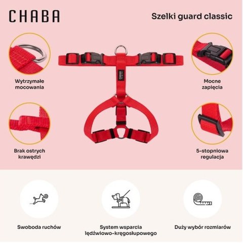 CHABA Szelki Guard XL 3cm czerwone