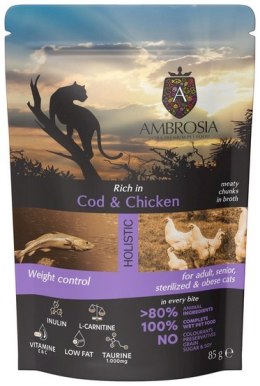 Ambrosia Cat Adult COD & Chicken saszetka 85g