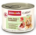 Animonda Carny Adult Kurczak, Indyk + Królik puszka 200g