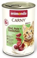 Animonda Carny Adult Wołowina, Indyk + Królik puszka 400g