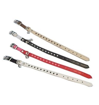 Yarro Obroża z serduszkami dla kota 26cm czarna [Y1603]