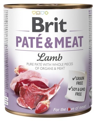 Brit Pate & Meat Dog Lamb puszka 800g