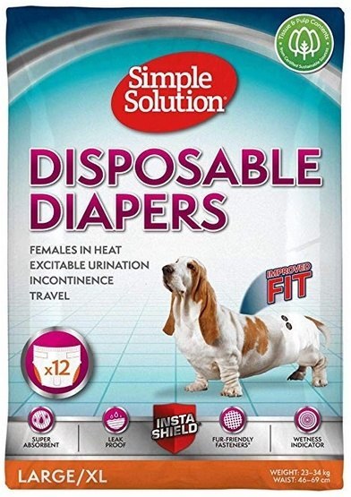 Simple Solution Pieluchy jednorazowe dla suczek XL 12szt.