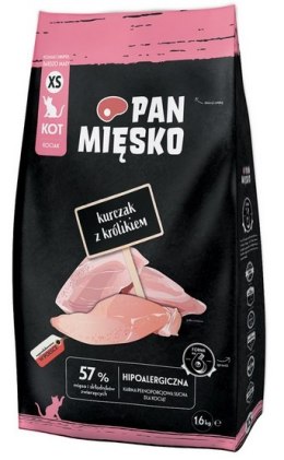 Pan Mięsko Karma sucha dla kociąt - kurczak i królik chrupki XS 1,6kg