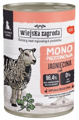 Wiejska Zagroda Monoproteinowa Jagnięcina dla szczeniąt puszka 400g