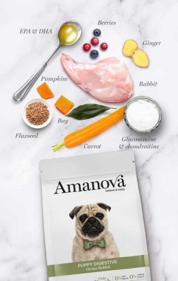 Amanova Dog Puppy Digestive Divine Rabbit - królik 2kg