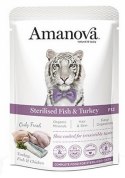 Amanova Cat Sterilised Fish & Turkey - biała ryba i indyk saszetka 85g [P12]