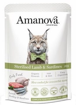 Amanova Cat Sterilised Lamb & Sardines - jagnięcina i sardynki saszetka 85g [P13]