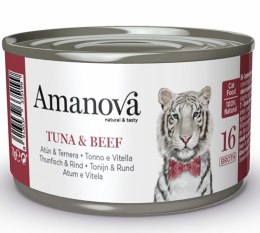Amanova Cat Tuna & Beef - tuńczyk i wołowina w bulionie puszka 70g [16]